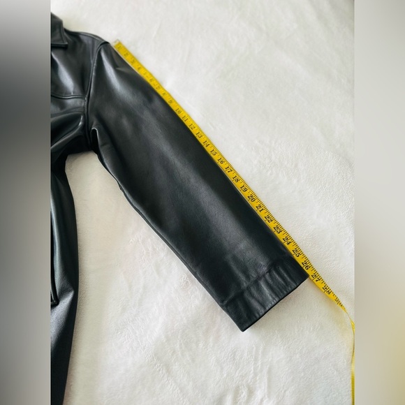 Banana Republic Men’s Leather Long Coat Size Large - Picture 13 of 14